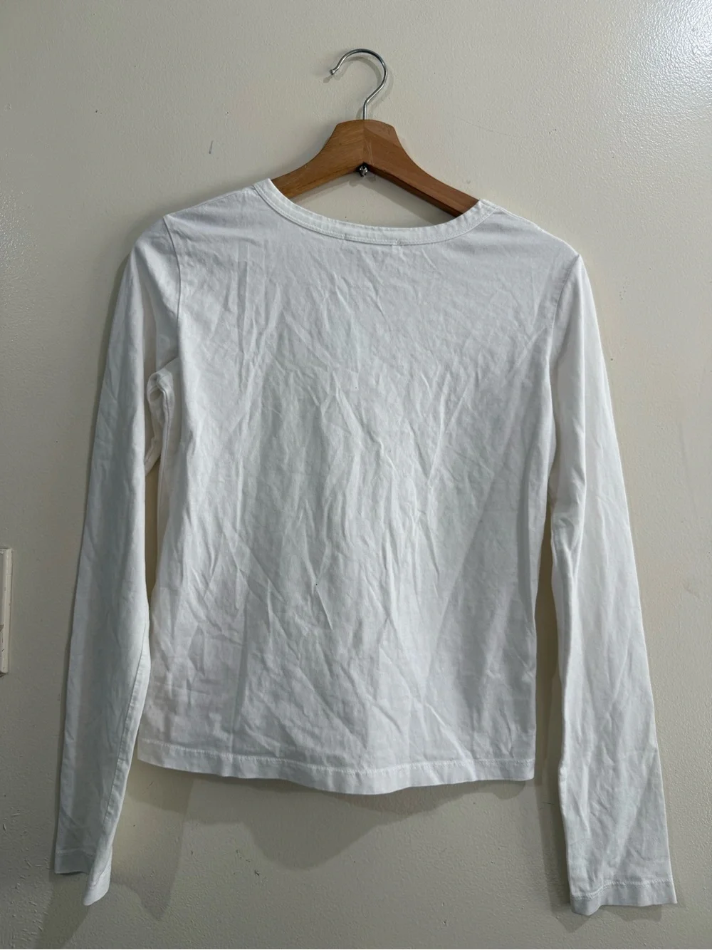 Jil Sander White Long Sleeve Logo Tee